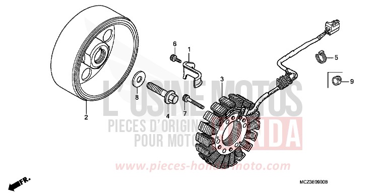 GENERATOR for Hornet 900 IRON NAIL SILVER METALLIC-U (NH167) from 2002